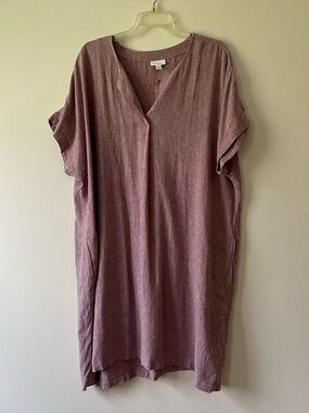 J. Jill Pure Jill Oversized Linen Tunic Dress XL Slouchy Lagenlook Comfort